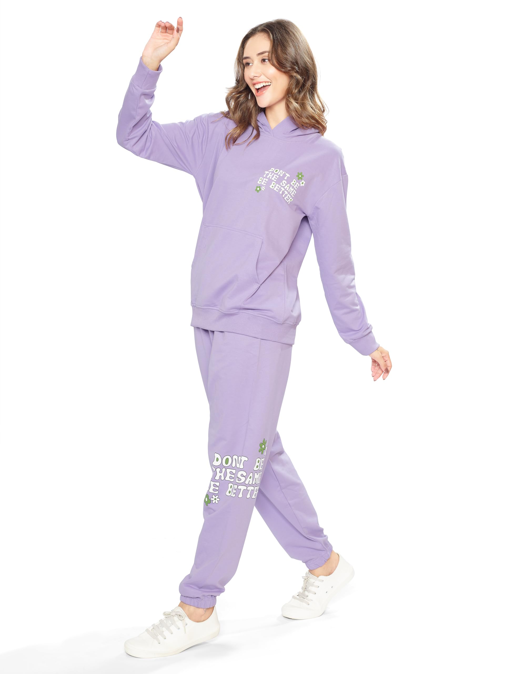 Weetwomen Kangaroo Pocket Hoodie And Joggers Track Suit Co Ord