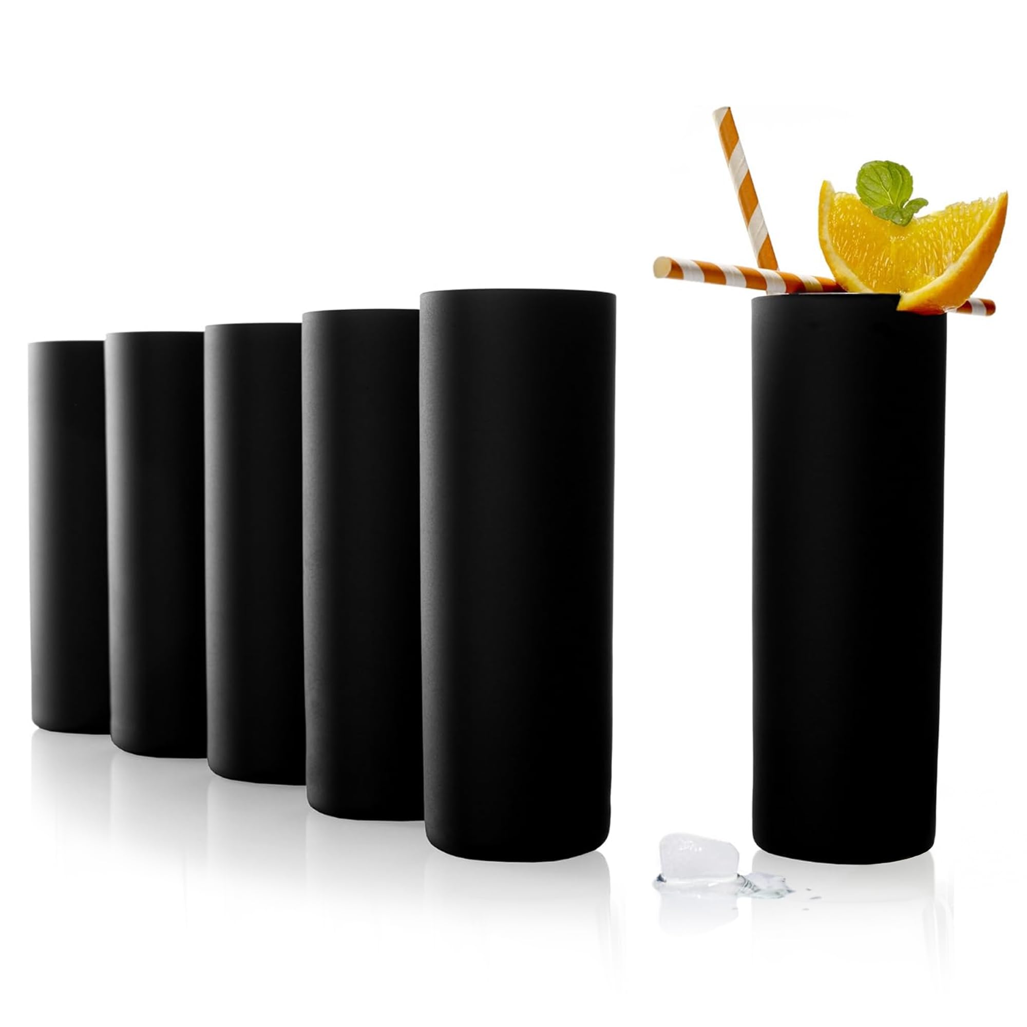 Stölzle Lausitz New York Bar - Set di 6 bicchieri da cocktail da 320 ml, colore nero opaco, per cocktail, lavabili in lavastoviglie, bicchieri da bar in cristallo