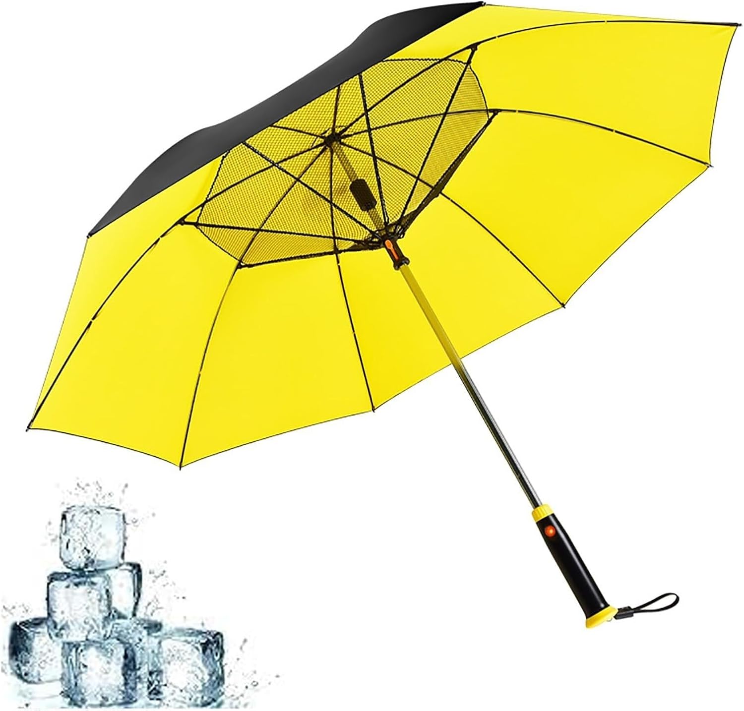 Sunshade Umbrella,Sun Umbrella With Fan, 35 Inch UPF 50+ Rechargeable Fan Umbrella with Water Spray, Uv Protection Cooling Umbrella for Fishing Golfing