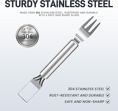 Miniatura 4 de KMOSENIA Watermelon Fork Slicer Cutter, 2-In-1 Stainless Steel Fruit Cutter Tool, Kitchen Gadgets 2024, Household Essentials, Home Finds, Watermelon