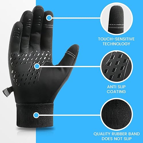 Miniatura 3 de ARCTICZ - Guantes térmicos de alta calidad, guantes antideslizantes de invierno Arcticz con dedos para pantalla táctil, guantes térmicos impermeables