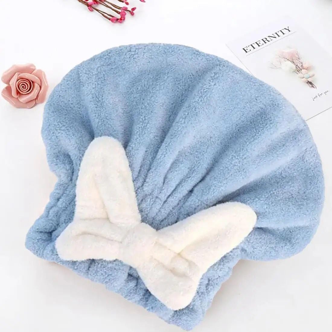 Super Absorbent Hair Towel Wrap for Wet Hair, Fast Drying Microfiber Hair Drying Towel Cap with Bow-Knot, Microfiber Hair Towel Wrap for Women (Multi Color)-image-37