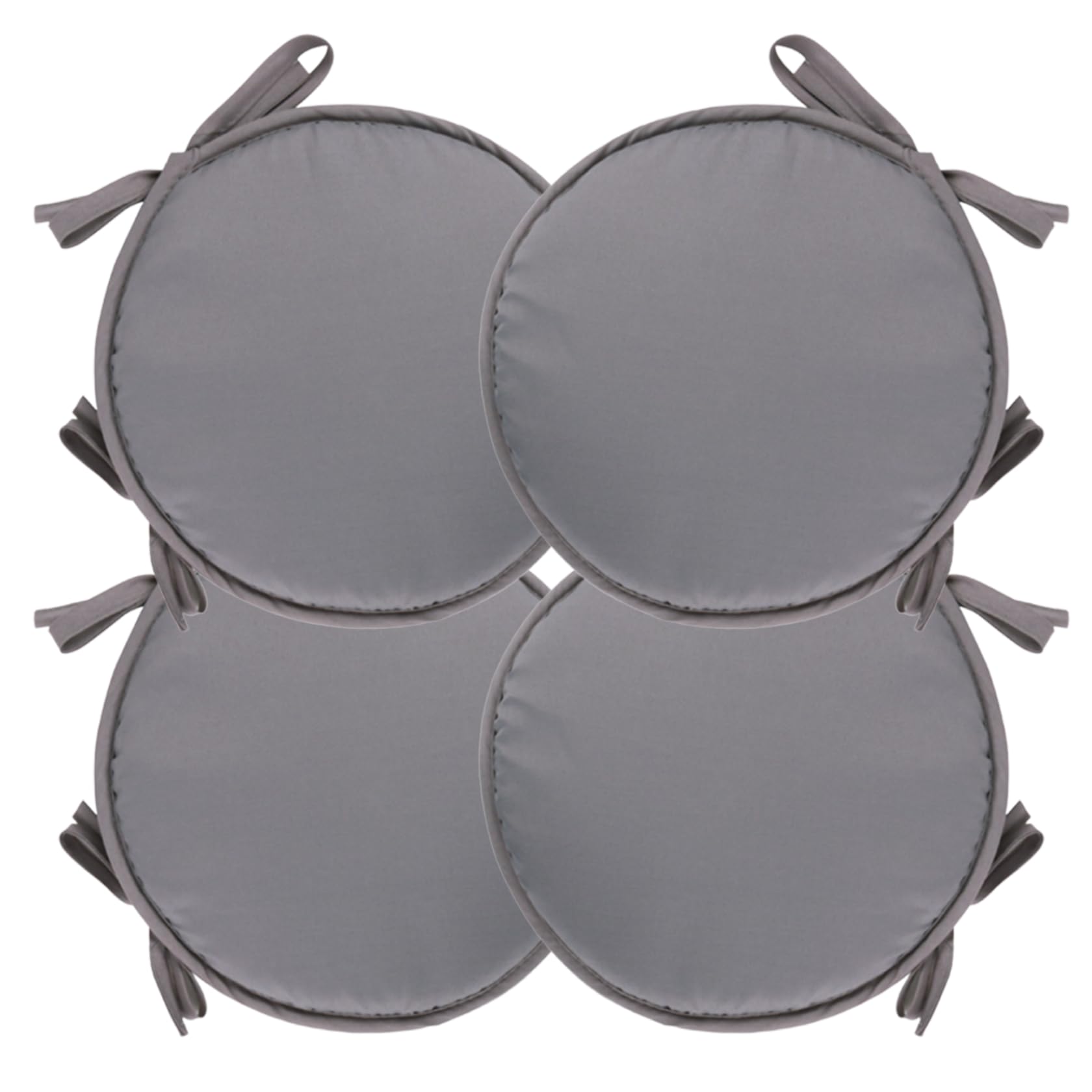 Cojines redondos para asiento de 30cm con correas pack de 4 unidades color gris para taburete de bar