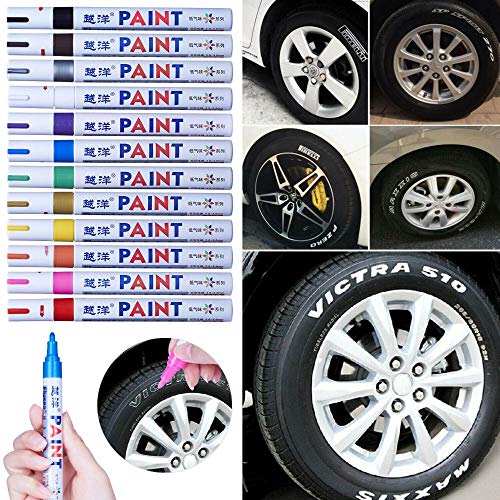 Non-Specific GENERIC 12Pcs Waterproof Permanent Paint Marker Pen For Car Tyre Tire Tread Rubber Metal thumb #1