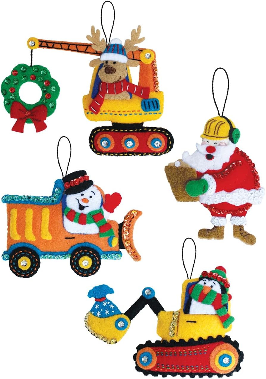 MerryStockings The North Pole Construction Company felt ornament kit from