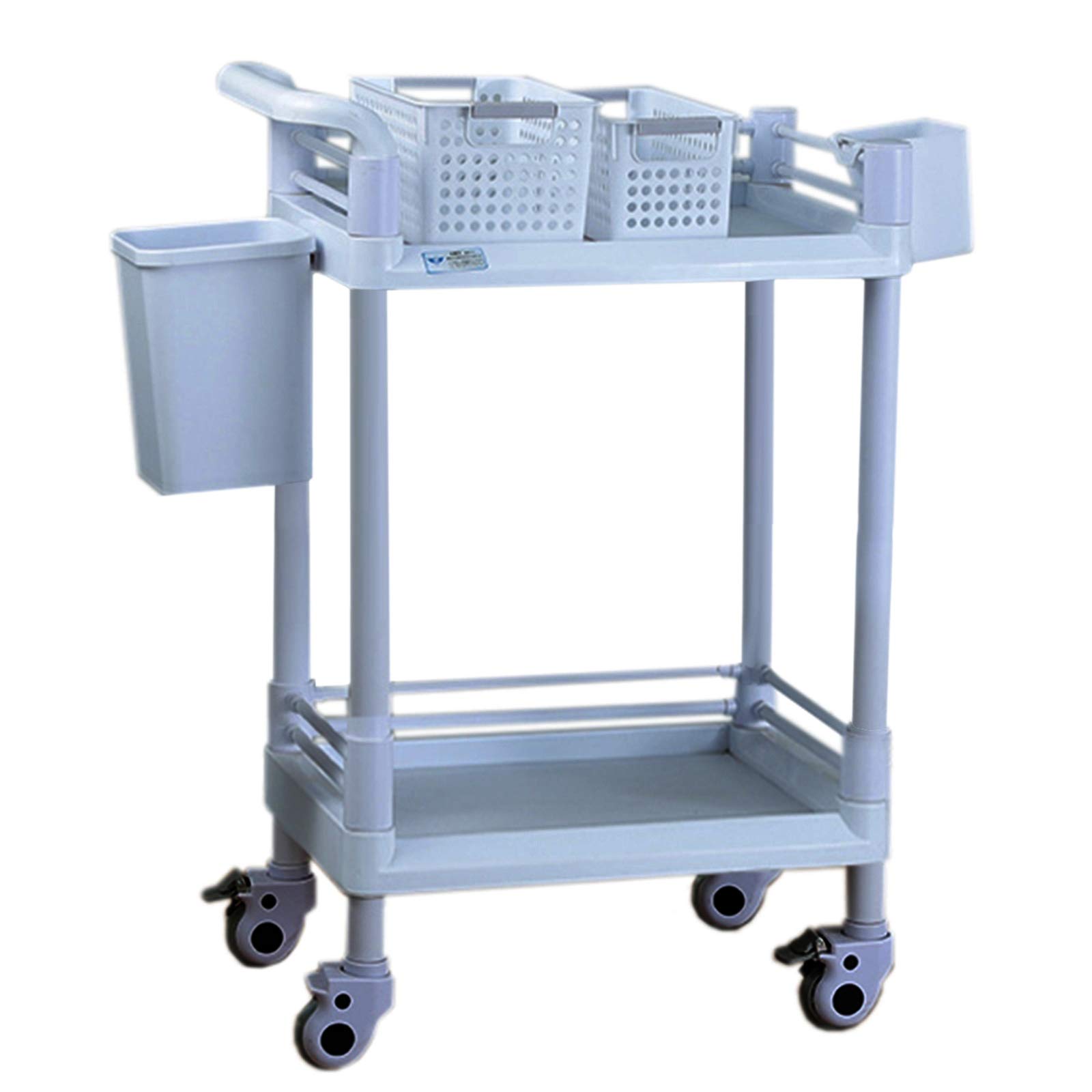 asdchZen Utility Cart Organizer Storage Trolley Service Cart Multi-Purpose Abs Utility Carts Service Trolley For Beauty Salon Skin Maintenance Equipment Hair,Gray