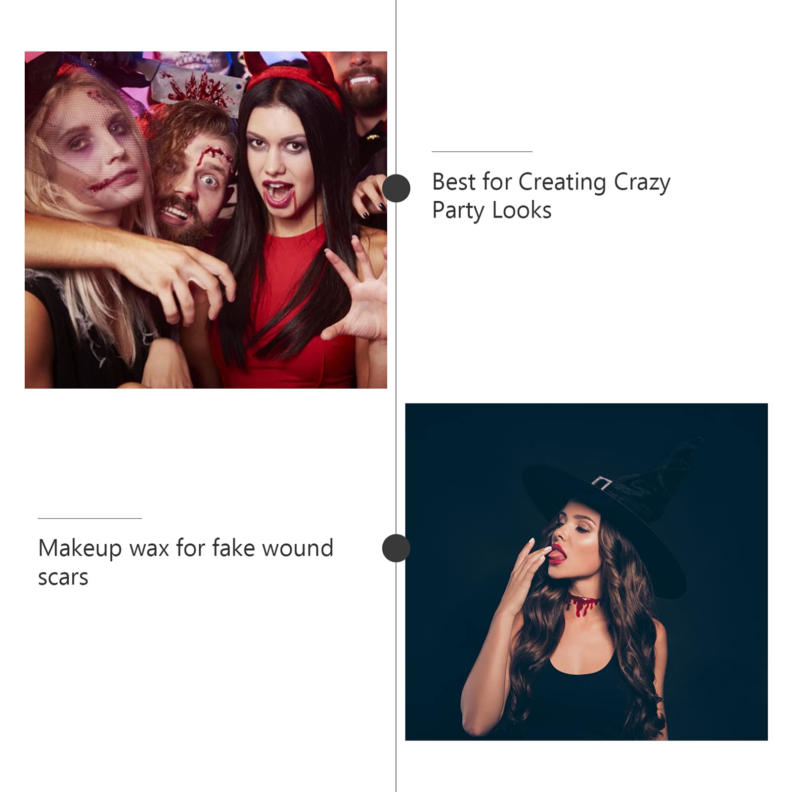 3 Piezas maquillaje de sangre escobilla de goma de mano costra de sangre halloween hallowen bolsas de maquillaje Bolso de Cosméticos modelado de cera para cicatrices cicatriz suite