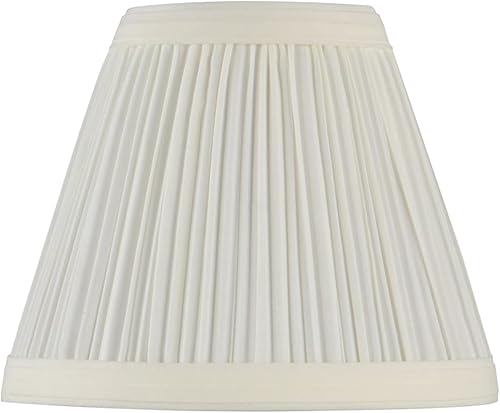 Miniatura 3 de Aspen Creative 33121-9 Lámpara de araña plisada pequeña con forma de imperio con clip, color blanco roto, parte superior de 3 pulgadas x 6 pulgadas