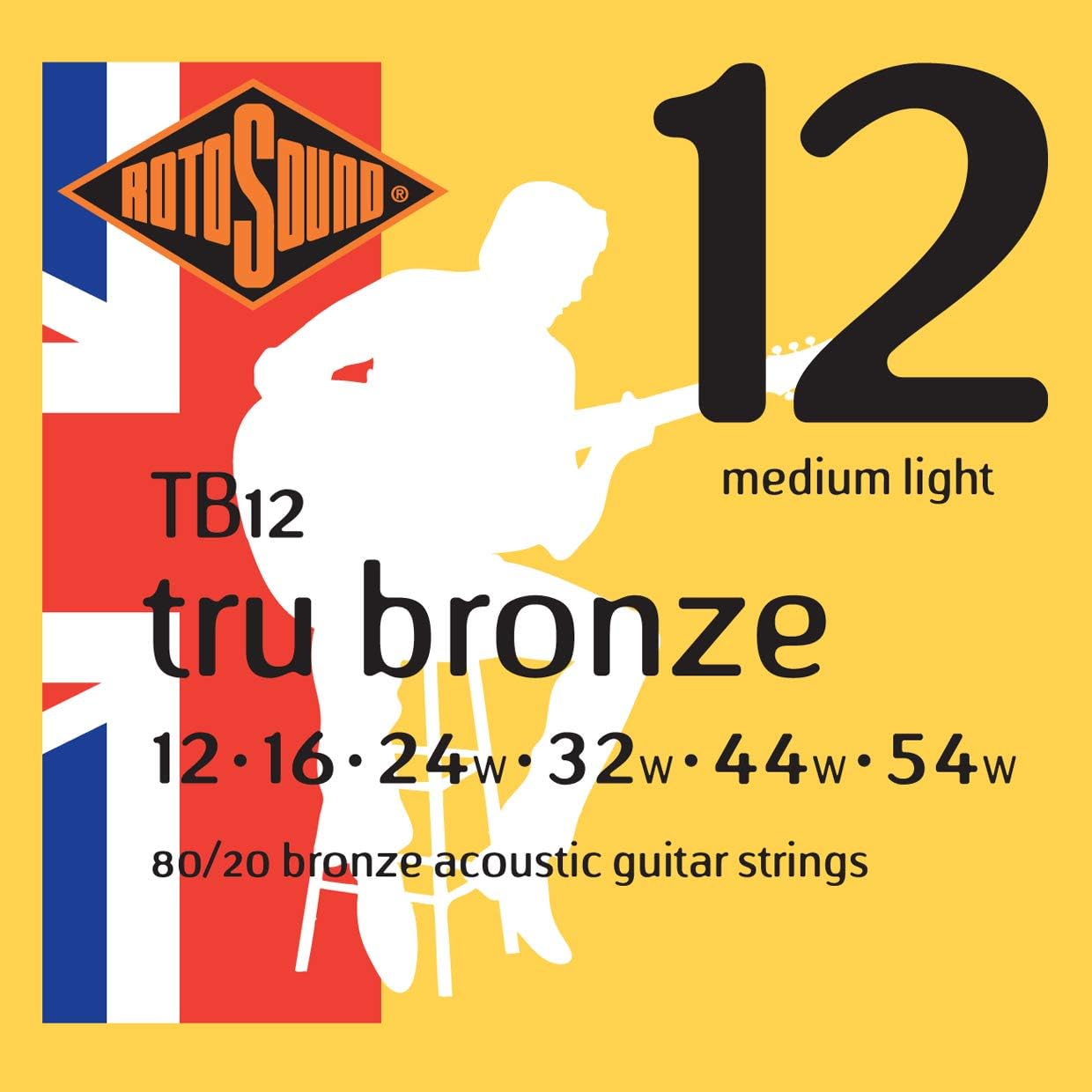 ROTOSOUNDTB12 Tru Bronze Acoustic Guitar Strings (12-54)