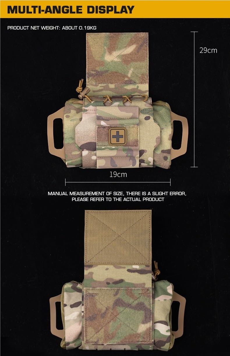 Molle Sistema A Due Pezzi IFAK Marsupio Kit Di Primo Soccorso Confezione, Tattico Medico Supporto Per Forniture Portarotolo Maniglia Per Sport All'aperto Caccia, Caccia