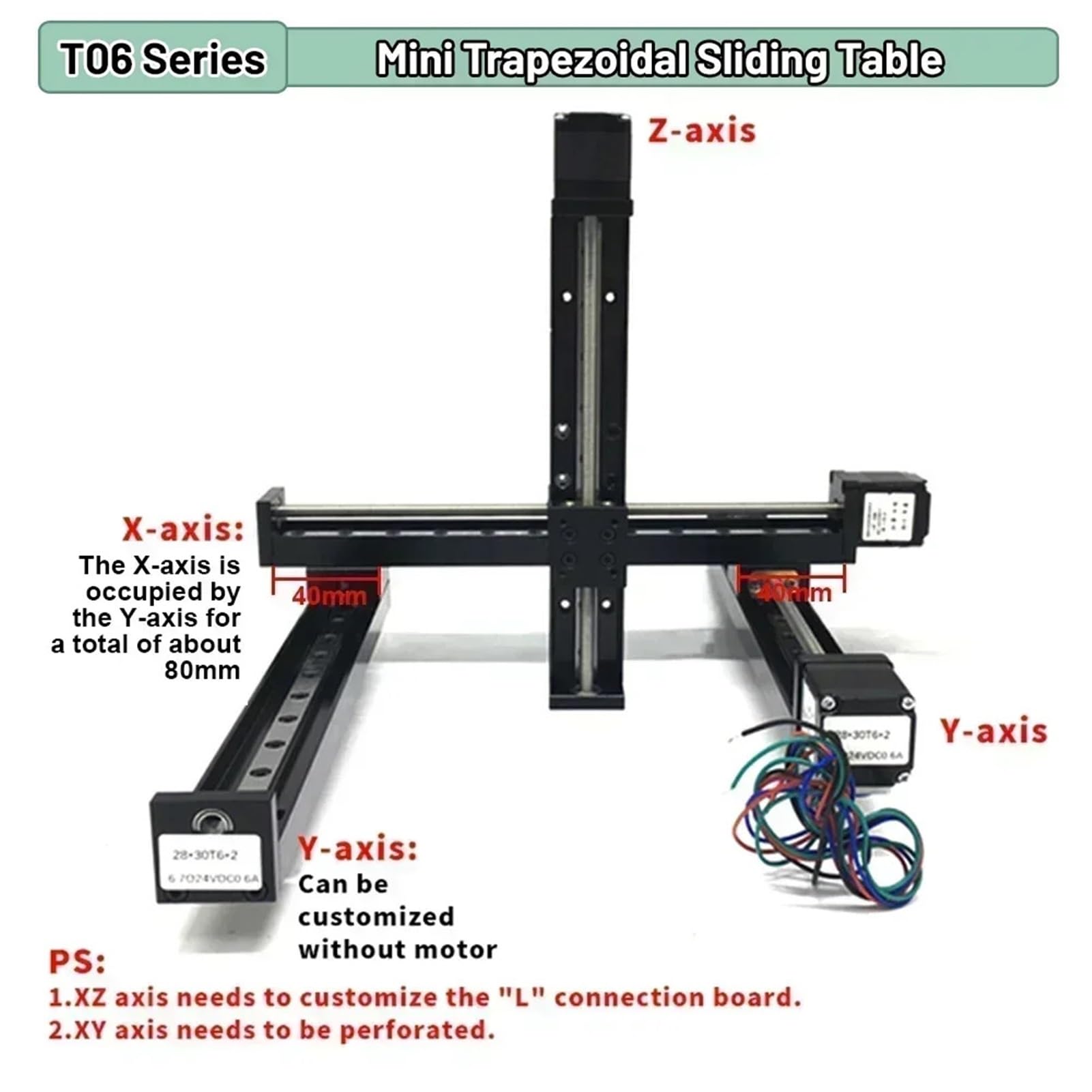 Table coulissante motorisée CNC axe XYZ, rail de guidage linéaire type T, kit d'entraînement moteur mini table, verrouillage électrique(50mm and Drive Kit)