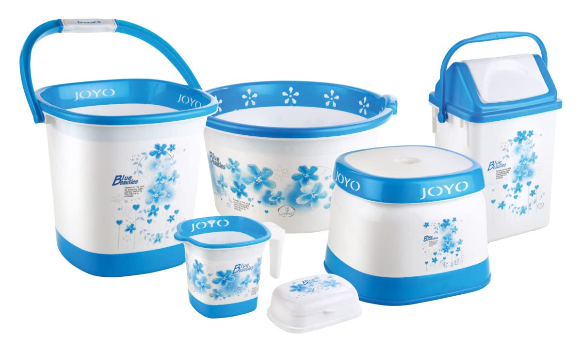 Joyo Better Homes Deluxe Square Jumbo Floral Printed Bathroom Set of 6