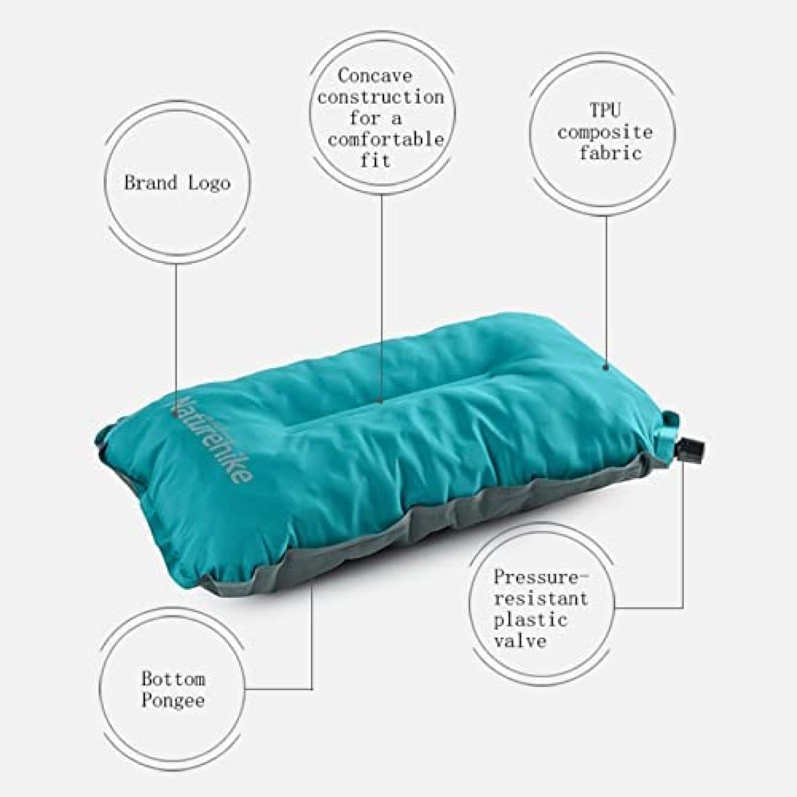Oreiller De Camping Auto-gonflant Ultraléger, Oreiller De Plage Gonflable, Coussin De Voyage Ergonomique Compact Et Confortable Compressible, Oreiller Gonflable Pour Le Soutien Lombaire Du Cou, Av
