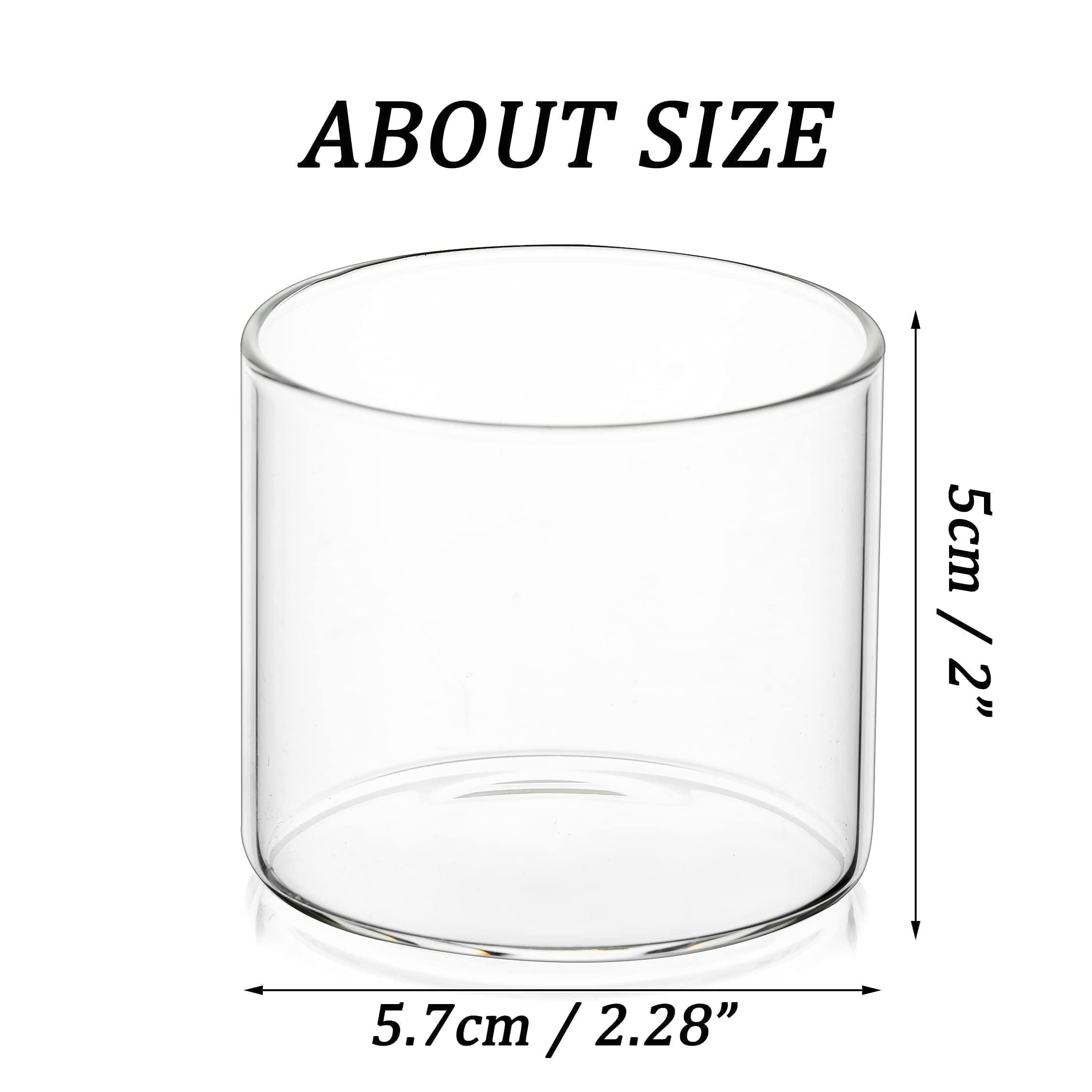 Romadedi Portavelas de cristal transparente para velas de té, juego de 36 velas votivas flotantes, centro de mesa, boda, fiesta, decoración de Navidad, 5,7 x 5 cm