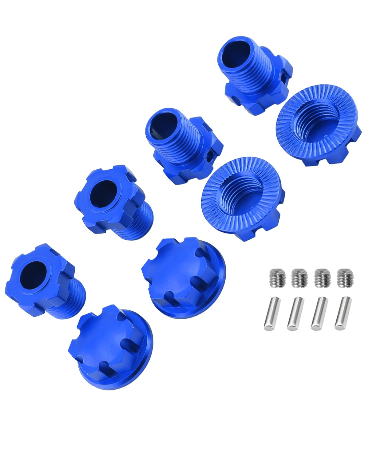 Rcarmumb 17mm Hex Nuts Wheel Hubs Upgrades Part for 1/10 E-Revo 2.0 VXL,1/5 X-Maxx,1/8 Sledge,Hex Nuts Wheel Hubs Hops up,Navy Blue