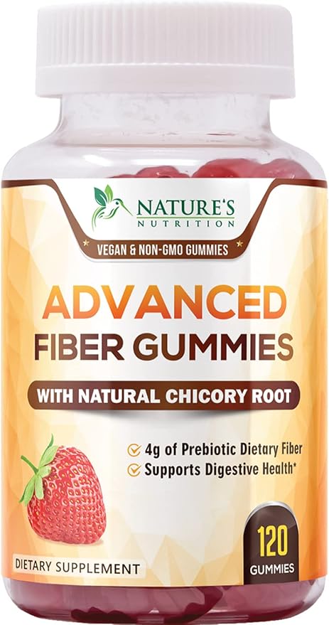 Fiber Gummies for Adults Extra Strength Inulin Gummy 4g - Natural Dietary Fiber Supplement for Natural Digestion Support - 120 Gummies