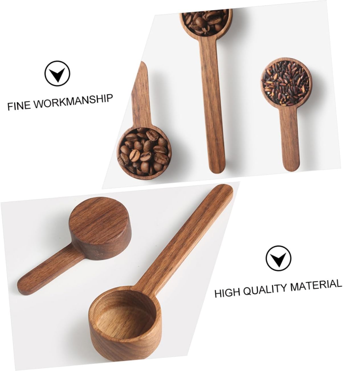 Sosoport 2Pcs Wooden Coffee Scoops Multi Function Household Spoons for Easy Measuring and Serving Natural for Coffee and Tea Convenient Kitchen Accessories