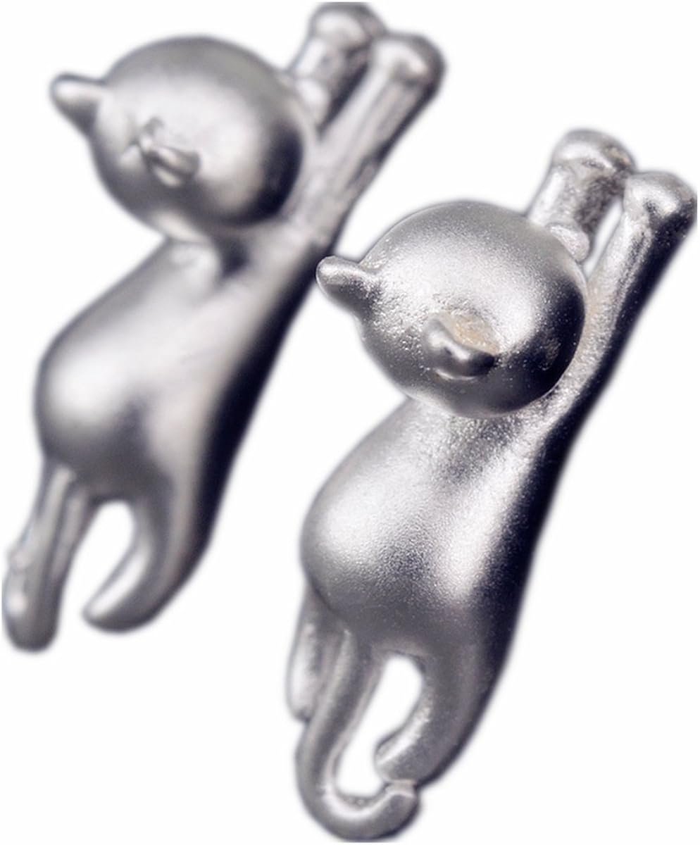 NicoWerk SOS146 Silver Stud Earrings Cat Kitten Ladies 925 Earrings Stud Earrings Gift