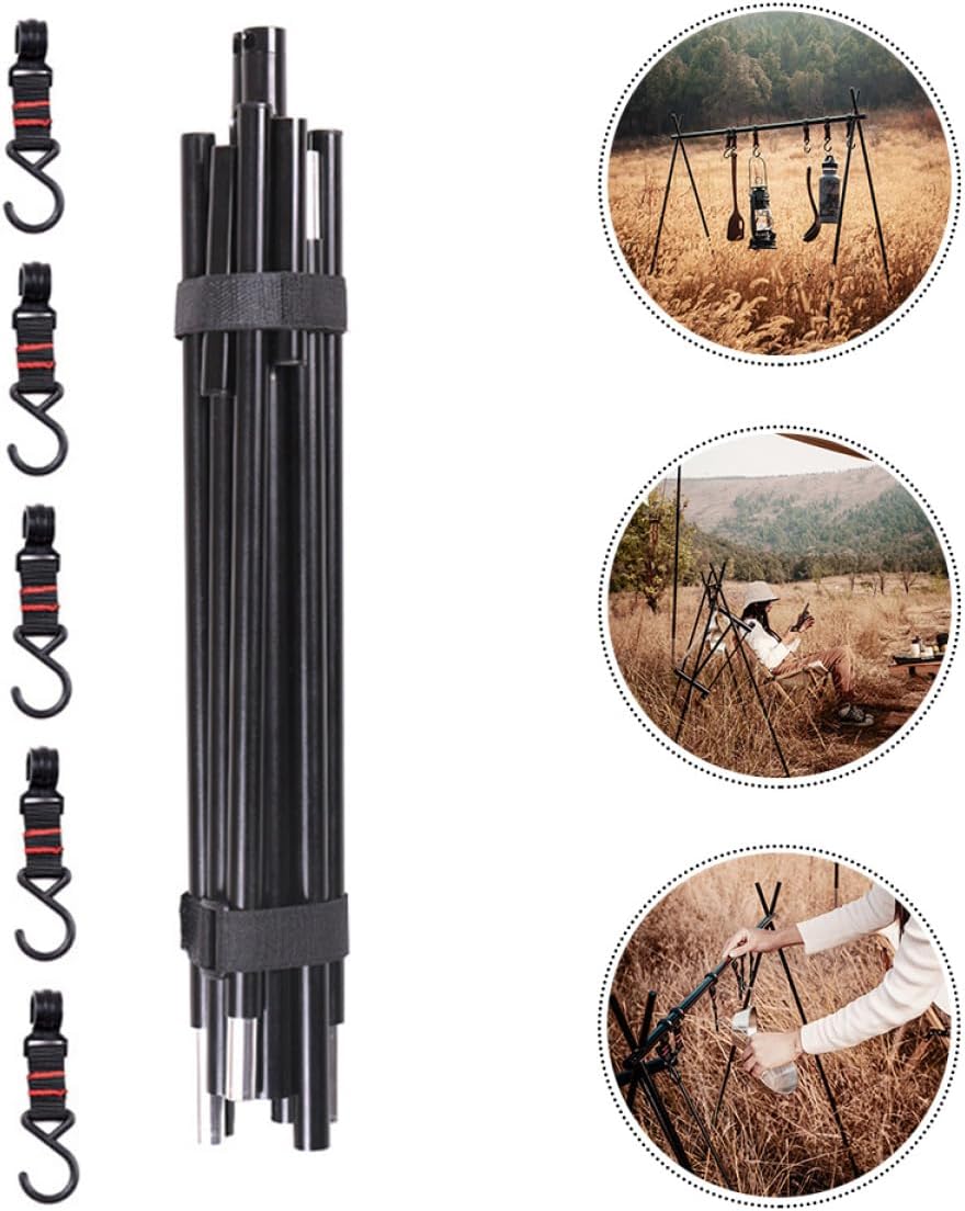 Mobestech Outdoor Storage Rack with Hanging Hooks for Picnics and Barbecues Lightweight Fast Assembly and Steady Design for Convenient Outdoor Use