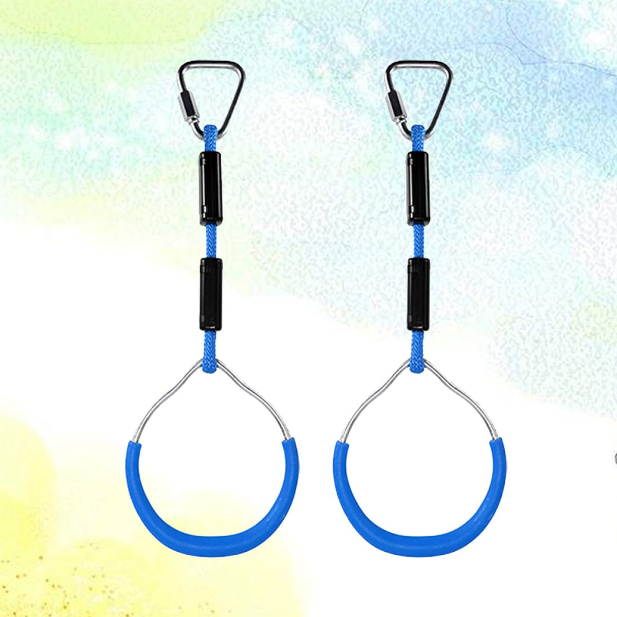 ORFOFE 2 Piezas Anillos Gimnasia Infantiles Columpio y Anillas Fitness Resistentes para Juegos al Aire Entrenamiento y Escalada Color Azul