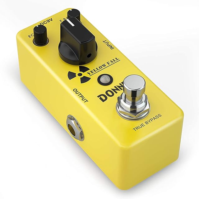 Donner Yellow Fall Delay Pedal, Delay Guitar Effects Pedals Mini Pedal Compact Size Pedal True Bypass