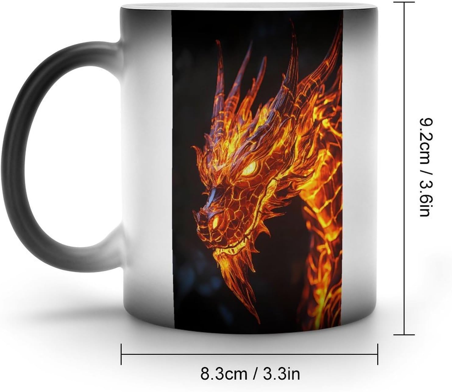 Fiery Dragon Flame Funny Color Changing Coffee Mug Ceramic Magic Cup Personalized Discoloration Tea Mugs
