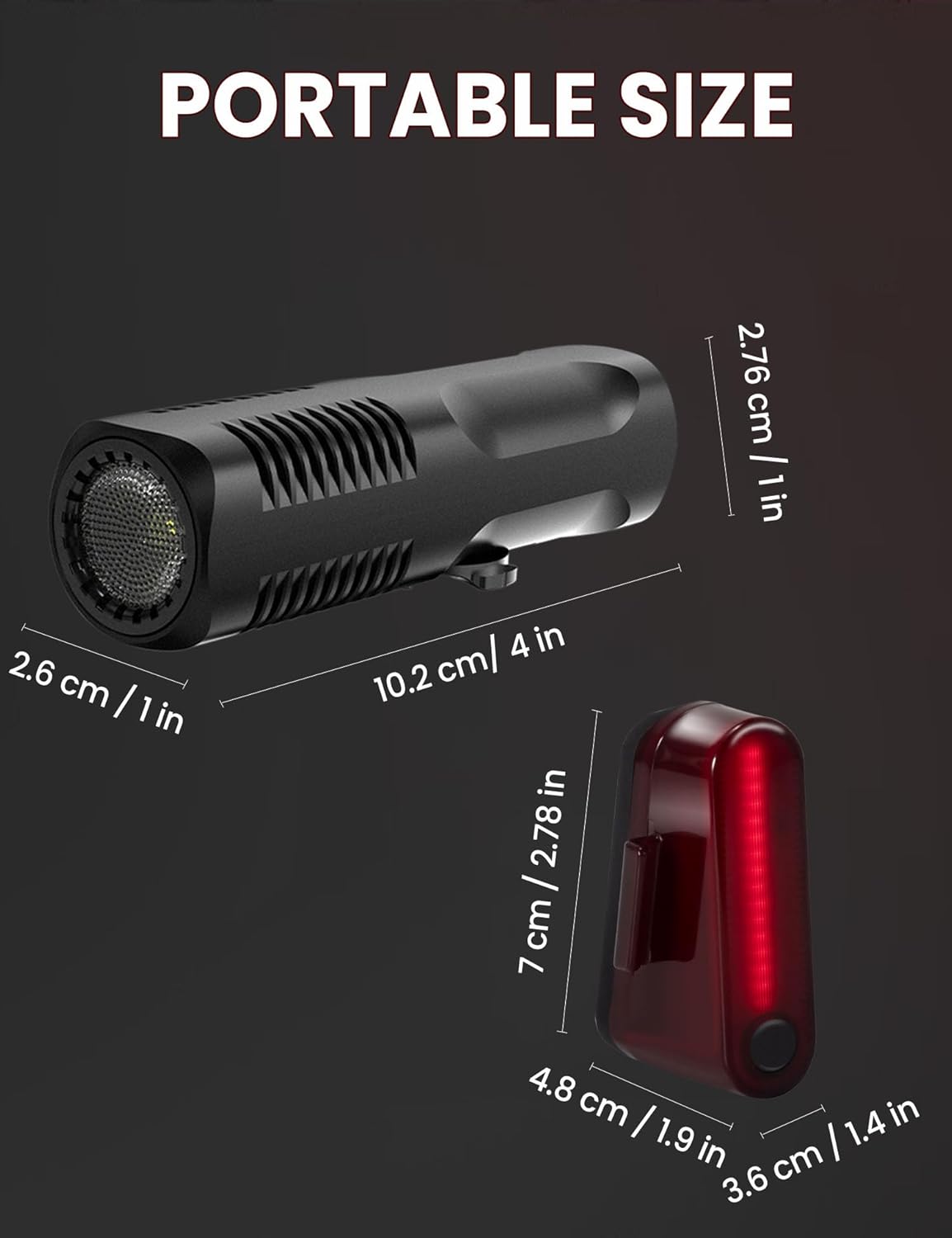 Bike Lights Front and Back Set, 8+5 Modes USB-C Rechargeable Bicycle Headlight and Tail Light, IP64 Waterproof LED Safety Lights for Night Riding, Road & Mountain Cycling Accessories, Easy to Install - Image 7