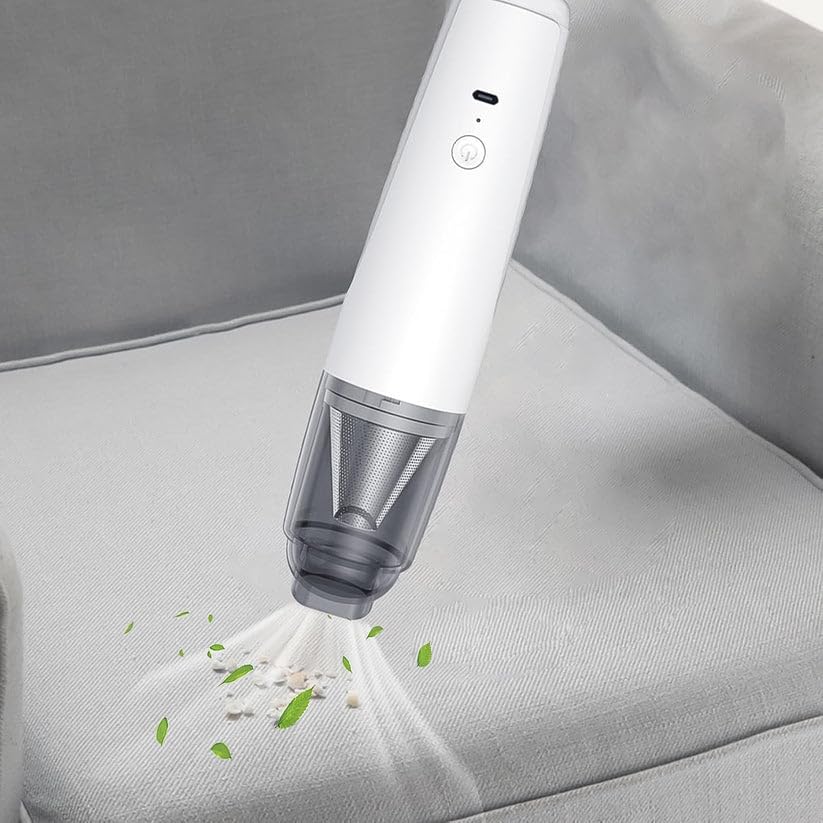 Image of Multipurpose Cordless Rechargeable Mini Handheld Vacuum Cleaner for Car, Home, Sofa, Desk, Pet Hair, Dust Cleaning with Strong Suction, Washable Filter, Portable Lightweight Cleaning Tool.