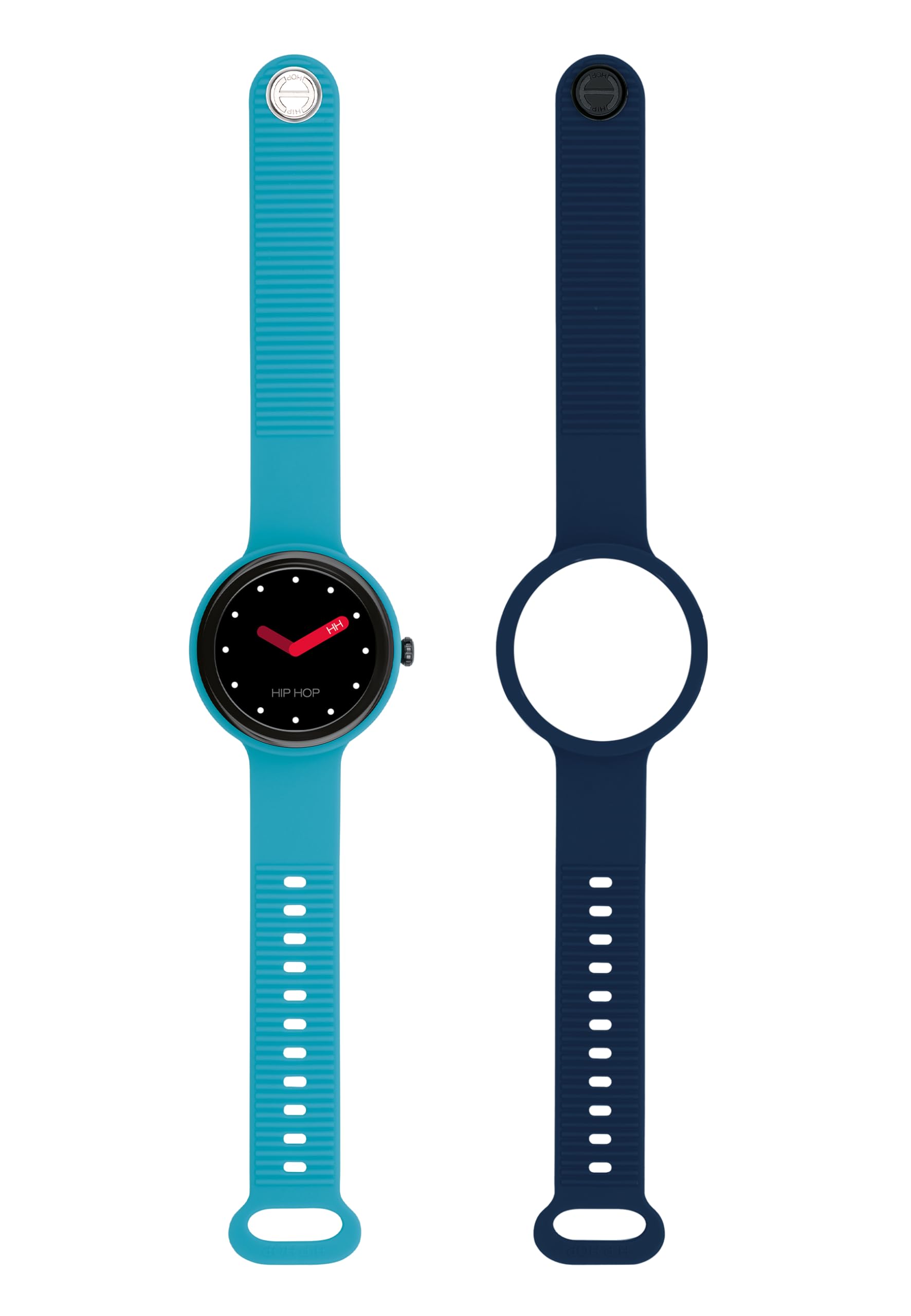 HIP HOP HWU1201 Damski HERO.NEXT Tarcza MONO-KOLOROWA CZARNY mechanizm SMARTWATCH SMARTWATCH i NIEBIESKI SILIKONOWY PASEK, NIEBIESKI HWU1201