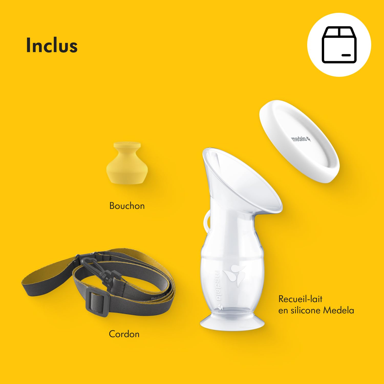 Medela recueil lait maternel en silicone pour les mères qui allaitent, économiseur de lait avec une base à ventouse et un couvercle pour le stockage, conçu pour l'allaitement quotidien