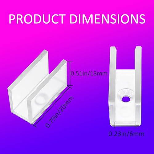 Miniatura 2 de MMEEVT Soportes de montaje de cuerda de neón, 50 piezas de luces de neón para instalar clips de fijación, accesorios para tira de iluminación LED de