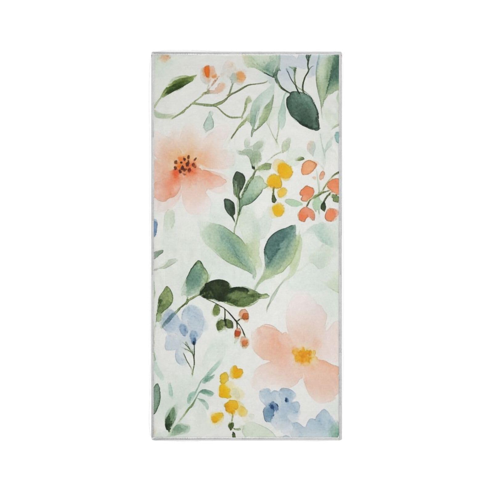 Yoogain Watercolor Art Green Leaves Flower Microfiber Hand Towels Quick Dry Towel Bath washcloth Large Towels Gym Sport Hand Towel 30