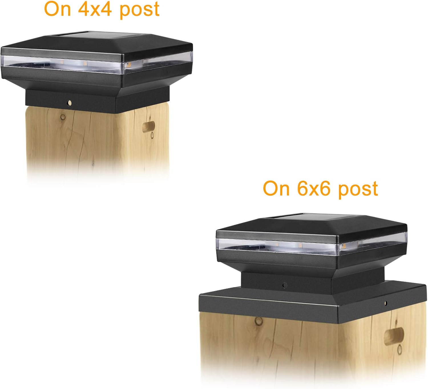 Solar Post Cap Lights, Waterproof Outdoor Post Cap Light for Fence Deck or Patio,Fit 4x4,6x6 Wooden Post,4 Packs