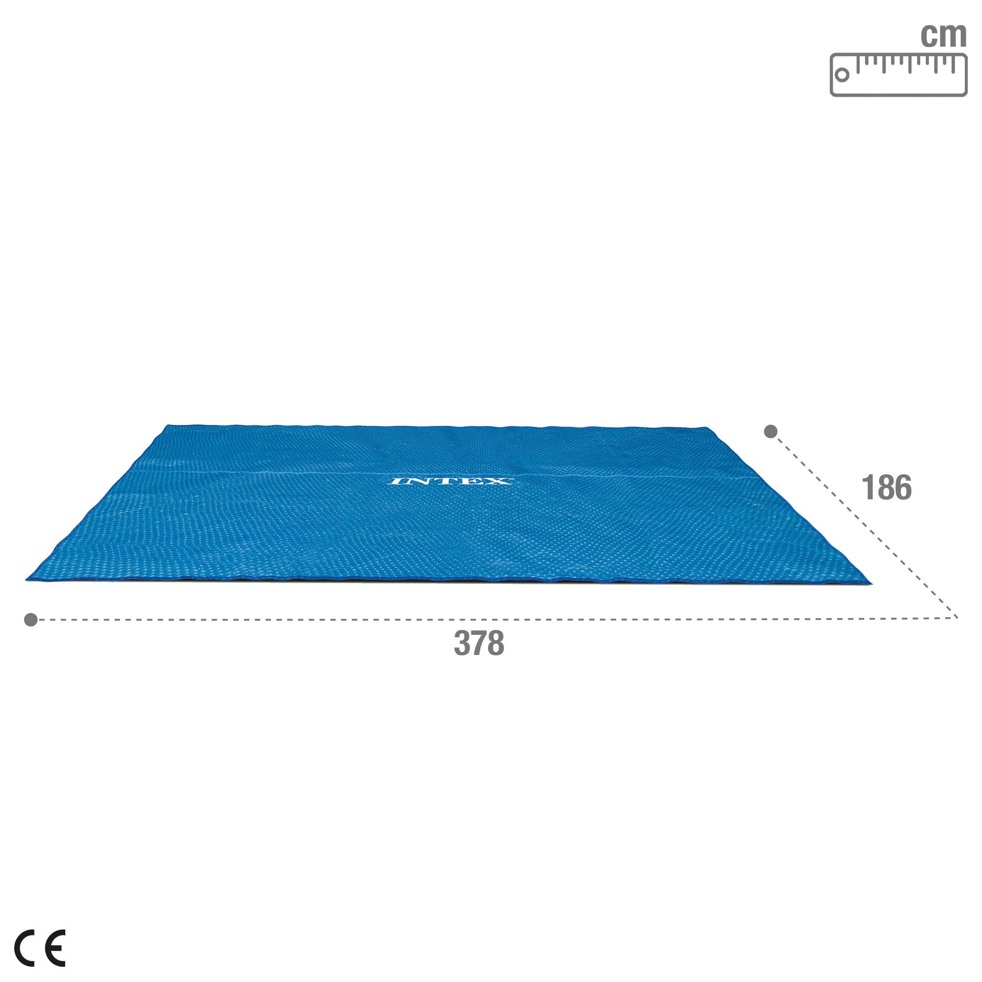 Intex Solarabdeckplane für Ultra Frame rechteckig 400 x 200 cm, Stärke 160 Mikron, Fertigungsmaß: 378 x 186 cm, 28088, Blau