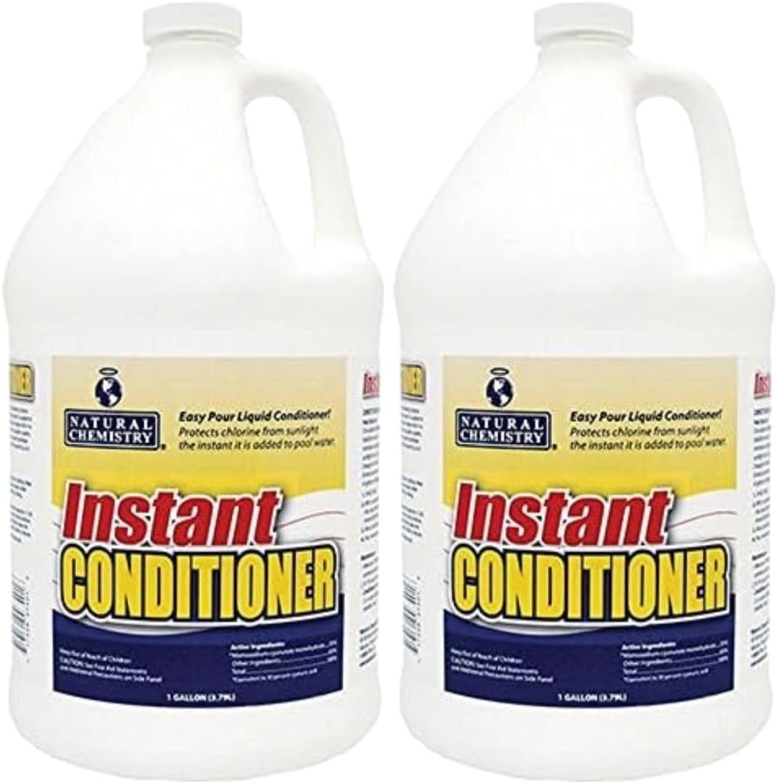 Natural Chemistry Instant Pool Water Conditioner, 1 Gallon, Pack of 2, Protects Chlorine from Sunlight, Instantly-Dissolving and Easy to Use