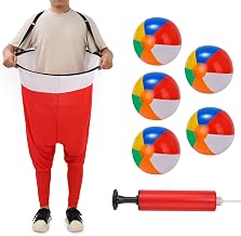 Granny Pants Yard Game with Suspenders for Relief Your Hands, Granny Pants Outdoor Party Game with 5 Bouncy Balls and Pump Fun Family Reunion & Adult Yard Games for Groups Beach and Backyard Games