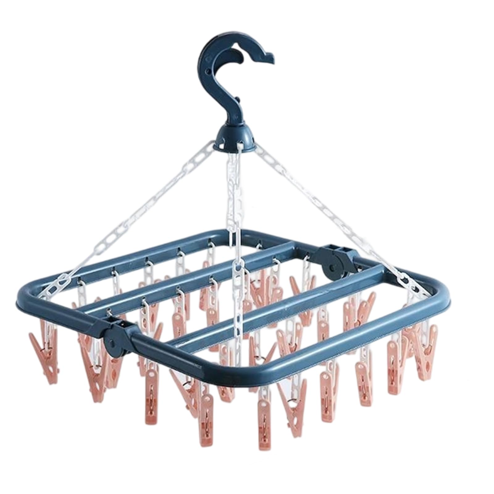 Nucelit Capacity Garment Hanger 32 Multiple Clips Space Efficient Foldable Frame Clothes Drying Rack for Apartments Heavy Duty Clothes Drying Rack