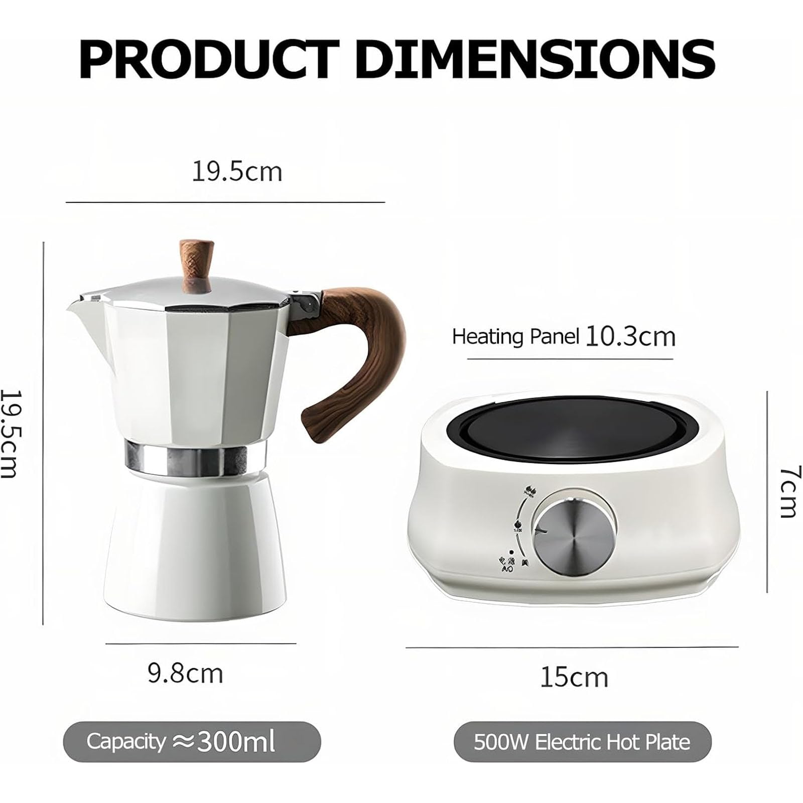 Kawiarka Moka, 300 Ml, Ekspres Do Espresso Na Kuchenkę black