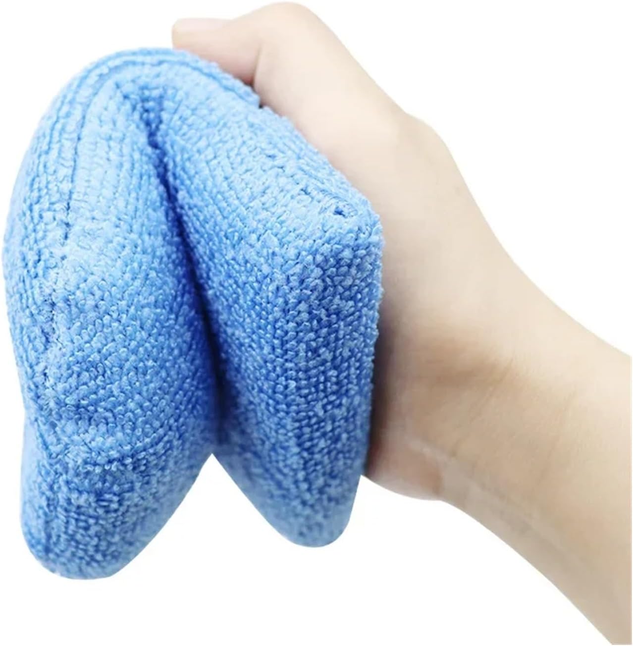 2/4pcs Soft Microfiber Car Waxing Applicator Mitts Polishing Sponge Finger Wax Foam Washing Pad Auto Detailing Cleaning Tools(Blue 4pcs)