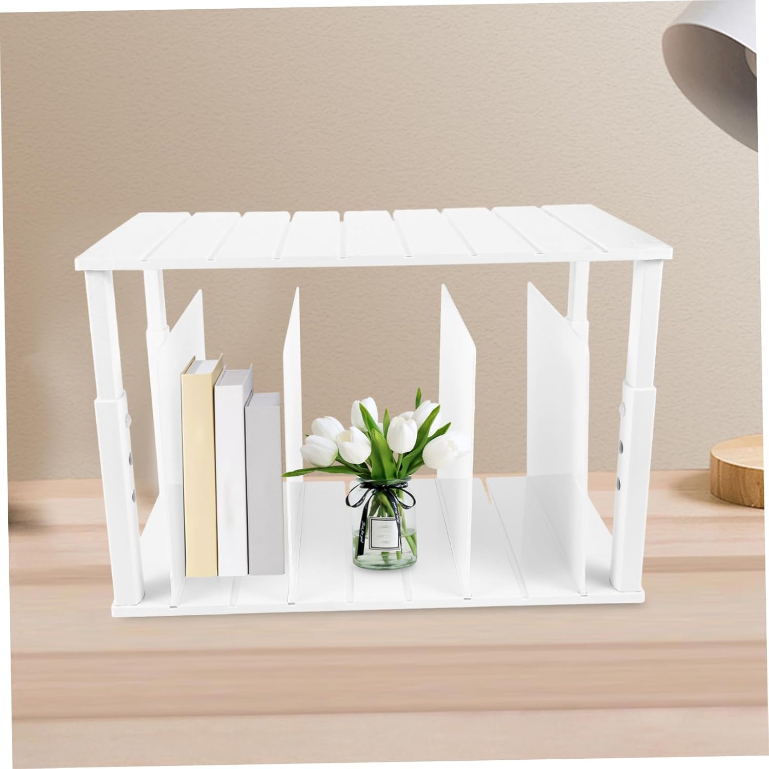 CHILDWEET Multi-Functional Storage Organizer Compartment Shelf for Purses Handbags and Books for Closets Desks and Tabletops Non- Design for Stability Includes Dividers