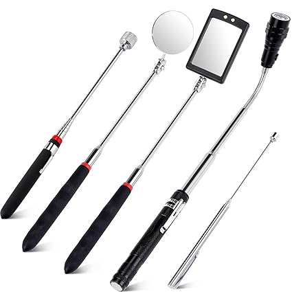 SSZEFUT Magnetic Pick Up LED Light Tools, 5Pcs Telescoping Magnetic Pick-Up Tools Gifts for Men Father's Day Gadgets Tool set for Dad Men Boyfriend Extending Magnet Tool for Hard to Reach Place