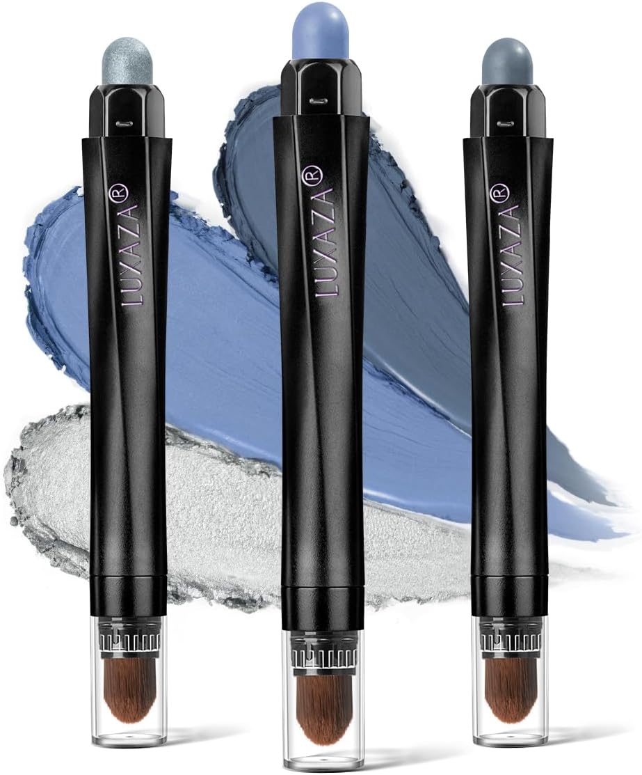 LUXAZA 3PCS Eyeshadow Stick,Matte And Shimmer Neutral Eye
