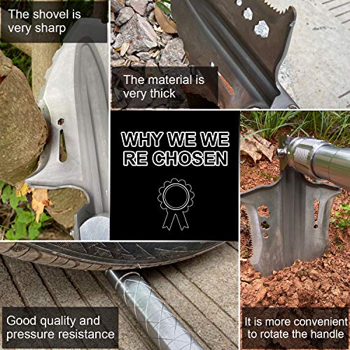 Mfiires Military Folding Shovel Tactical Survival Tool（S17） Portable Outdoor Camping Spade Shovels and Accessories Tools Kit for Self-Defence in Emergency Hunting Garden Digging Fishing - Thumbnail 4