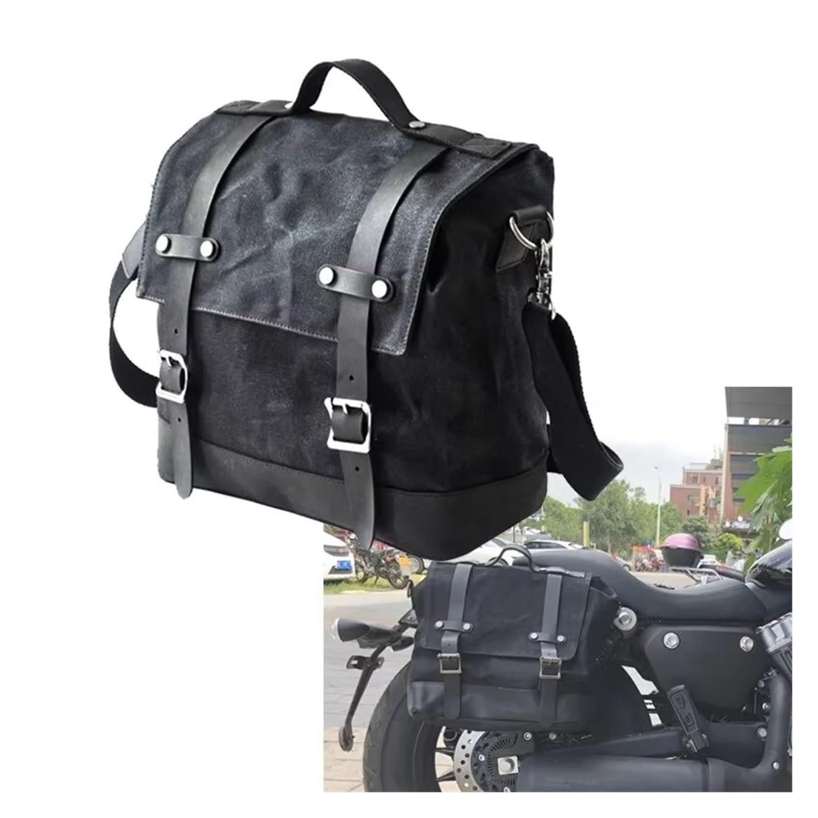 Borsa Bagagli Borse Universali Per Moto Impermeabili Laterali Di Grande Capacità Per Viaggi In Bici Per Casco In Tela Per Uomo