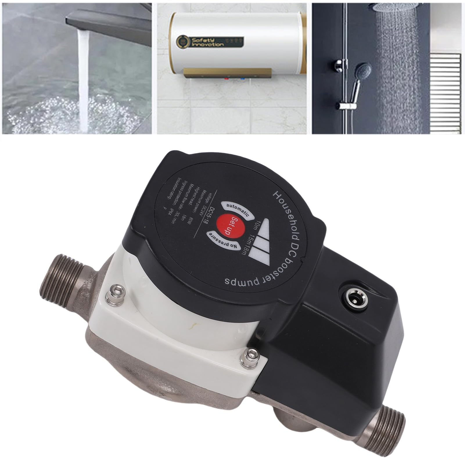 Domary Smart Shower Water Pressure Booster Pump Low Noise 475.5GPH for