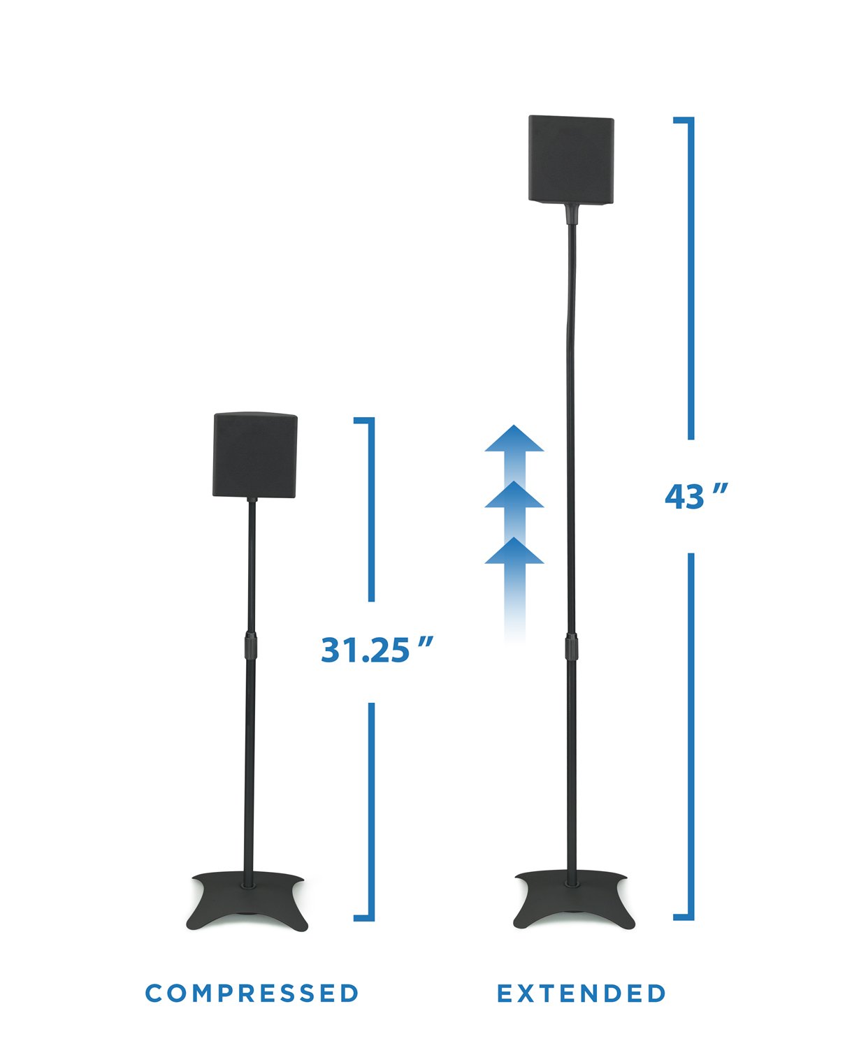 MountIt! MI1214 Speaker Stands for Home Theater 5.1 Channel Surround