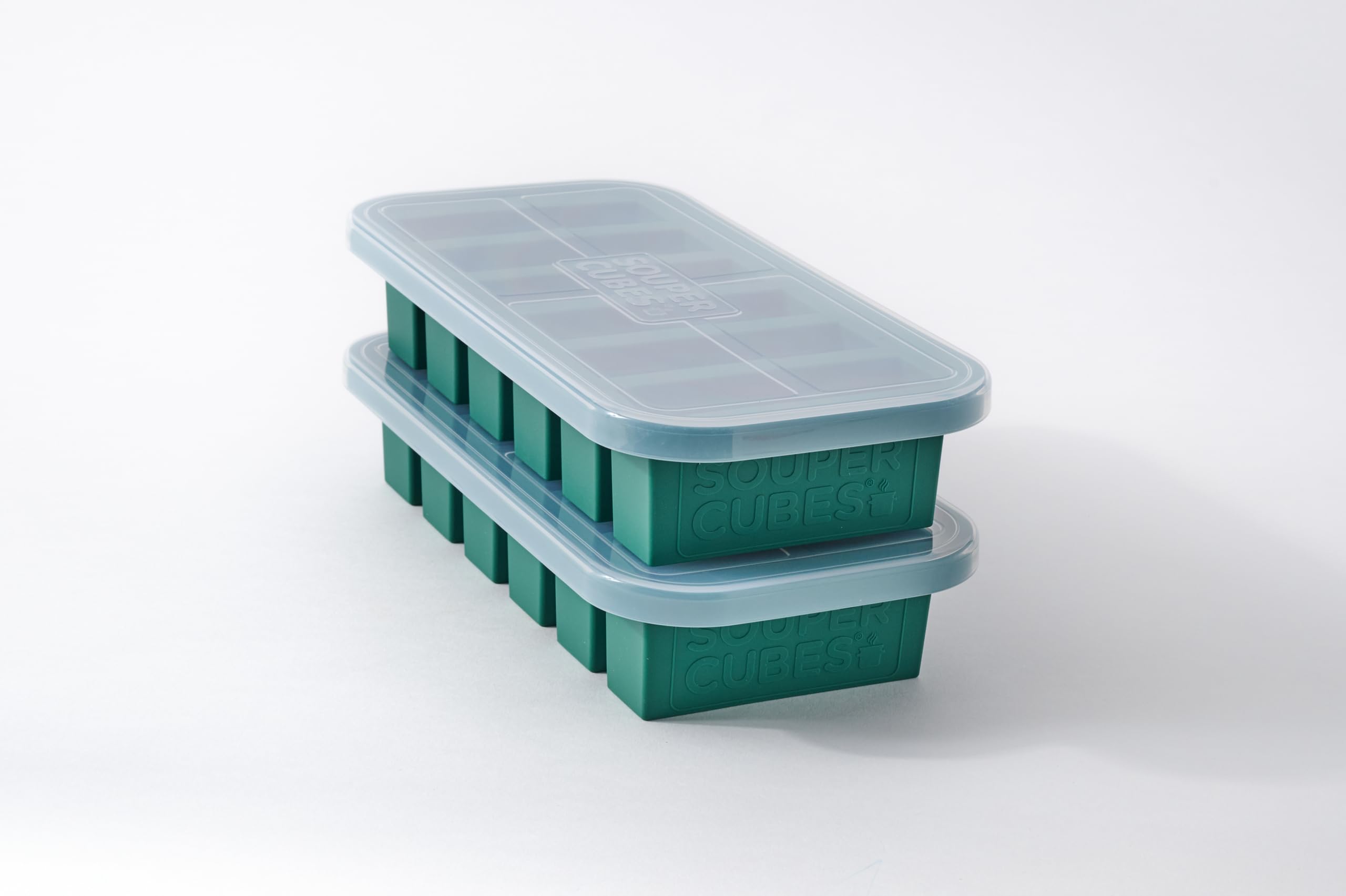 Souper Cubes 1/2 Cup Silicone Freezer Mould for Food with Lid, Kale, 2-Pack — image 1