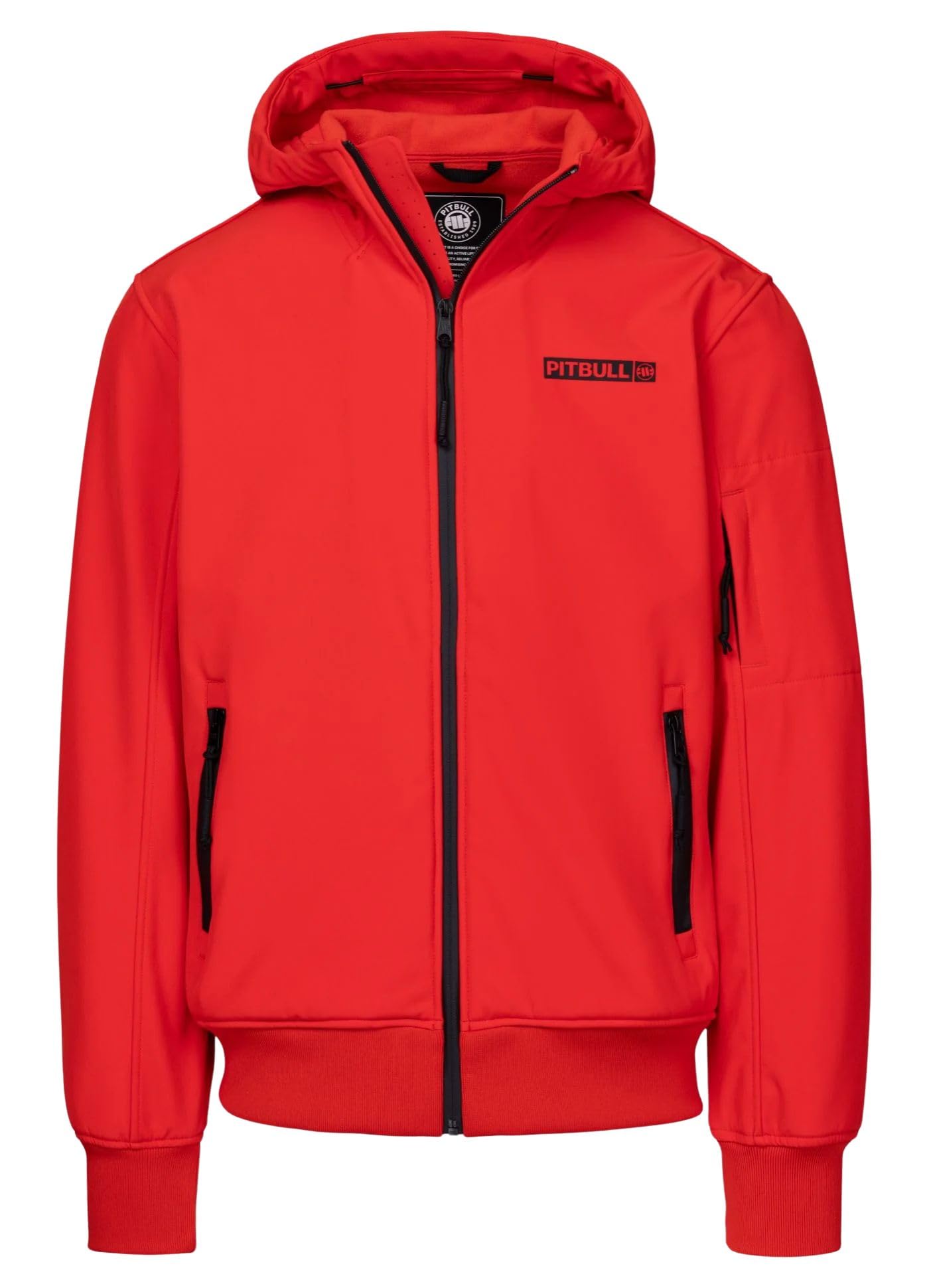 PITBULL - Übergangsjacke Herren mit Kapuze ROSCOE, Winddichte Herren Jacke, Softshell Kapuzenjacke mit Reißverschluss, Bequeme Seitliche Taschen, Frühlingsjacke, Softshelljacke