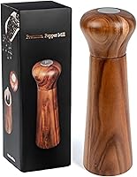 Vista 10 de Juego de molinillo de sal y pimienta de madera, molinillo manual de sal y pimienta, molinillo de sal de madera de acacia recargable, molinillo