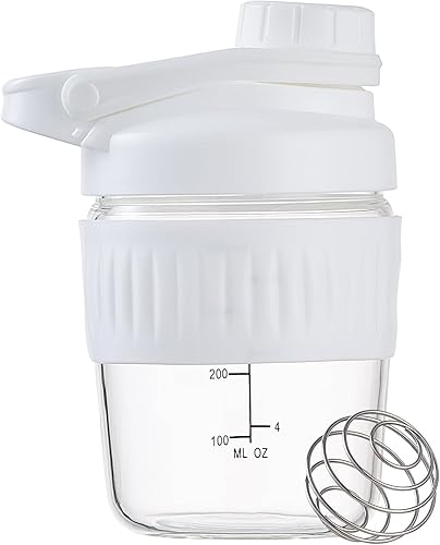 Botella agitadora pequeña de vidrio de 12 onzas, polvo de proteína de vidrio de borosilicato, entrenamiento para gimnasio, mezclas de tazas pequeñas disponible en Yaxa Colombia